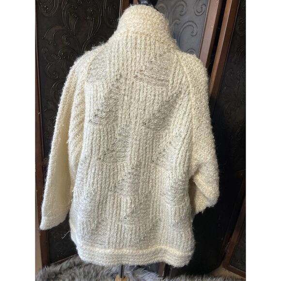 P.G.E Mohair Blend‎ Ivory Knit Cardigan Sweater Women's Size L - Picture 4 of 7
